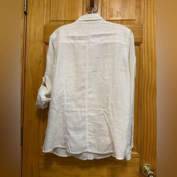 Liz Claiborne size L white button down blouse - Picture 8 of 10